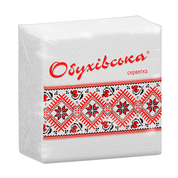 Серветки Обухівські 100 шт білі 000547 фото