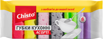 Губка кухонна Chisto 6 шт 000750 фото