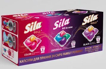 Капсули для прання 4в1 Sila MIX PACK 24 шт 002364 фото