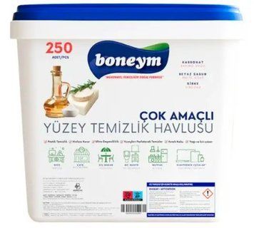 Вологі серветки для прибирання Boneym "Марсельське мило" (250 шт.) відро 002306 фото