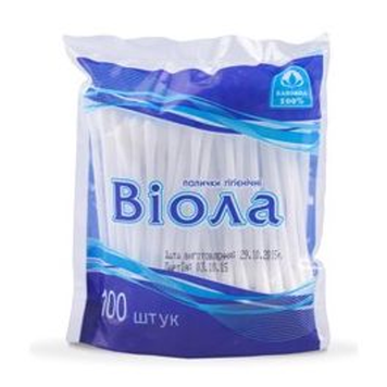 Вушні палички Віола 100 шт 000594 фото